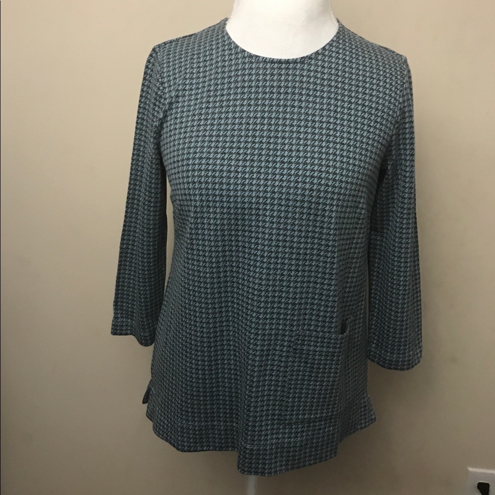 J.Jill Ponte Checkered long sleeve top
